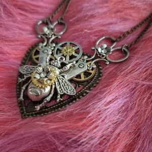 Steampunk Heart Pendant Necklace